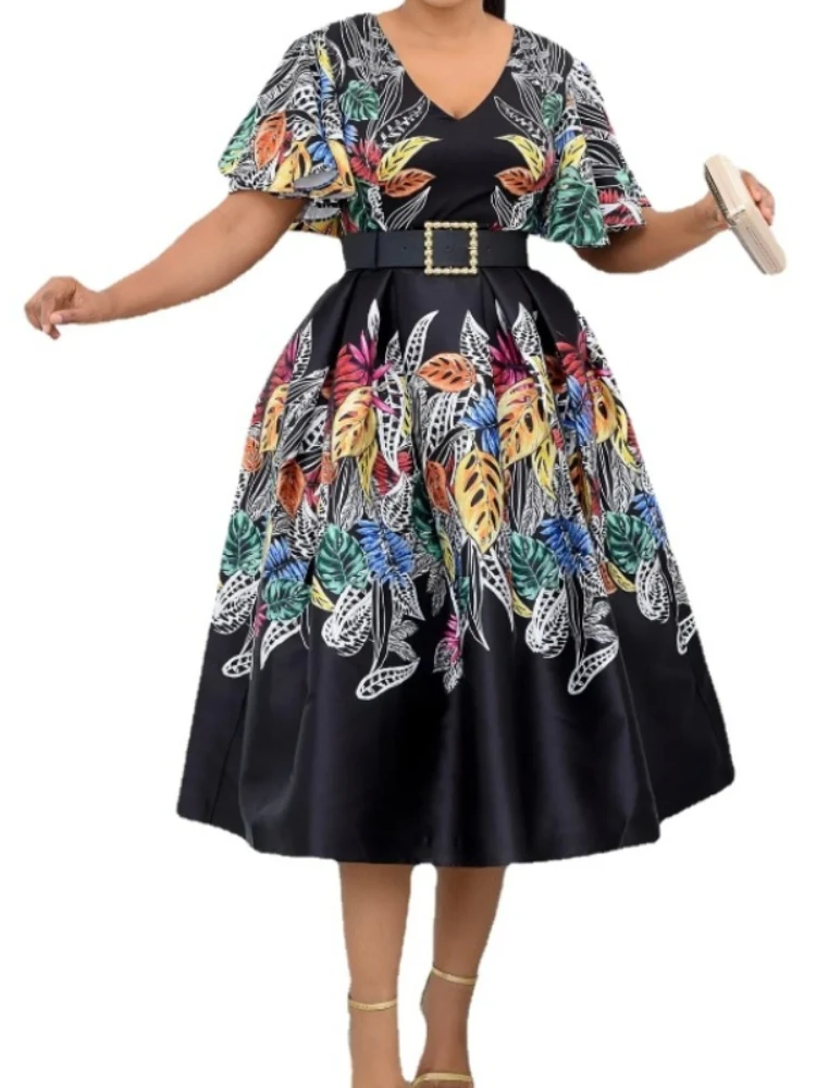 NEWAfrican Dresses for Women Summer New 2025 African Women Short Sleeve Printing Polyester Dress African Print Dresses With Belt
NEWAfrican Dresses for Women Summer New 2025 African Women Short Sleeve Printing Polyester Dress African Print Dresses With Belt
