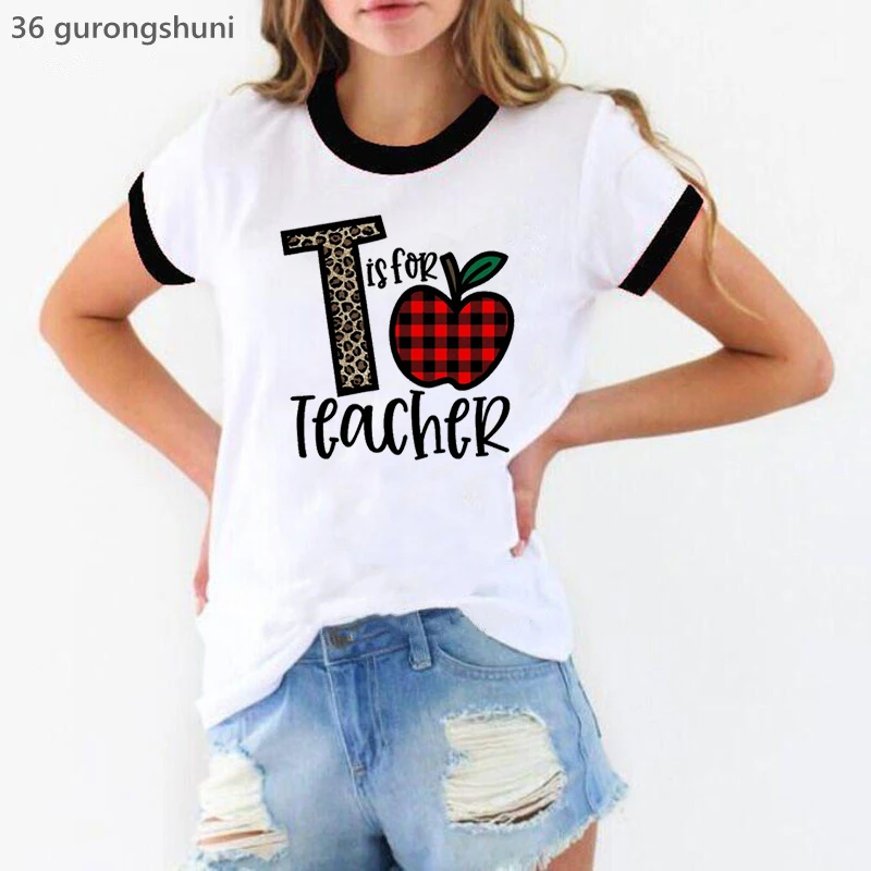 T Is For Teacher Graphic Print Tshirt Women Clothes 2022 Leopard Apple T Shirt Femme Summer Fashion T-Shirt Female Streetwear
T Is For Teacher Graphic Print Tshirt Women Clothes 2022 Leopard Apple T Shirt Femme Summer Fashion T-Shirt Female Streetwear