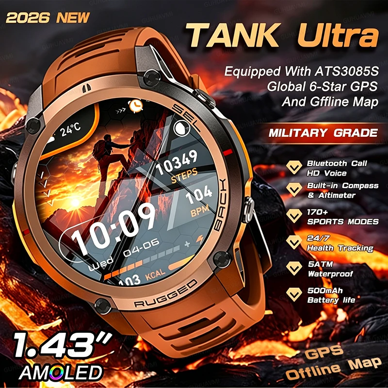 Accurate GPS Smart Watch 1.43'' AMOLED Offline Map Compass Altimeter Barometer 5ATM Waterproof Professional Swim Smart Bracelet
Accurate GPS Smart Watch 1.43'' AMOLED Offline Map Compass Altimeter Barometer 5ATM Waterproof Professional Swim Smart Bracelet