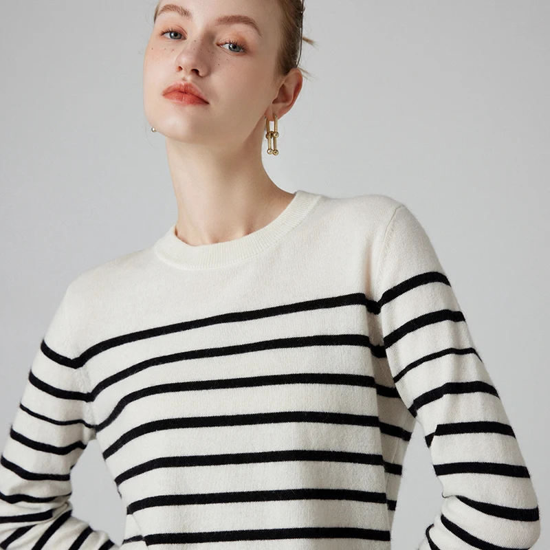 2023 Autumn Winter New Women Striped Pullover 100% Cashmere Sweater Knitted Jumper Female O-Neck Soft Warm Tops Women's Clothes
2023 Autumn Winter New Women Striped Pullover 100% Cashmere Sweater Knitted Jumper Female O-Neck Soft Warm Tops Women's Clothes