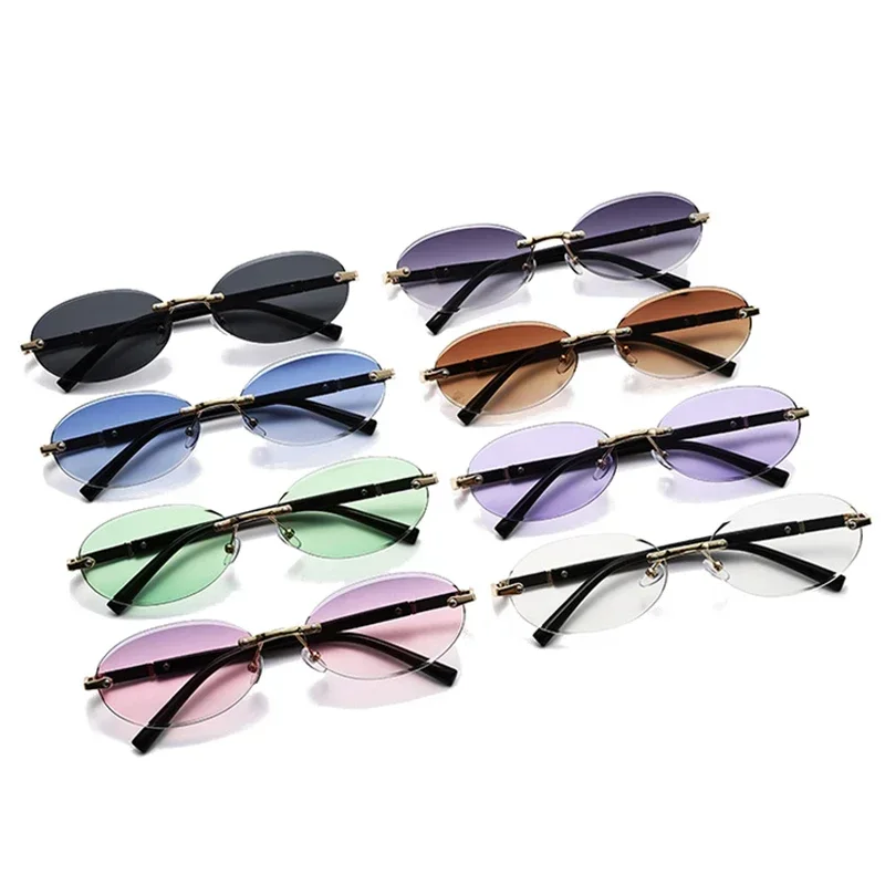 Fashion Women Men Shades Oval Sun Glasses for Female Summer UV400 Rimless Sunglasses Round Fashion Gafas De Sol
Fashion Women Men Shades Oval Sun Glasses for Female Summer UV400 Rimless Sunglasses Round Fashion Gafas De Sol