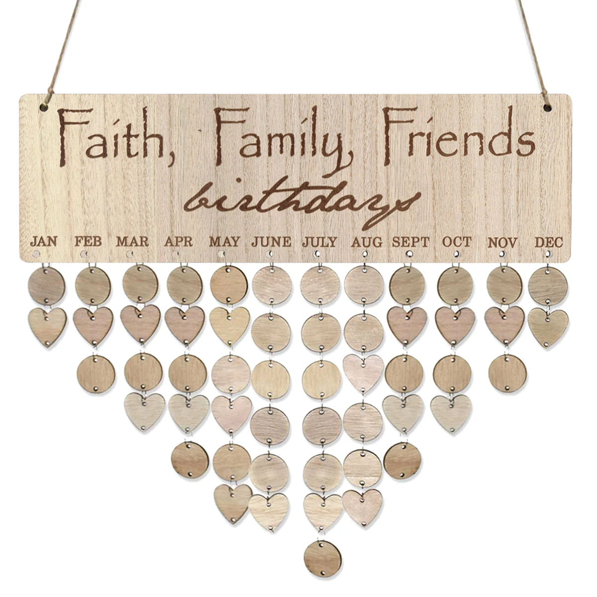 Wooden Calendar Grain Plaque 50Rings 50Discs Birthday Family Birthday Board Reminder WallDecoration Family Board Home Decor
Wooden Calendar Grain Plaque 50Rings 50Discs Birthday Family Birthday Board Reminder WallDecoration Family Board Home Decor