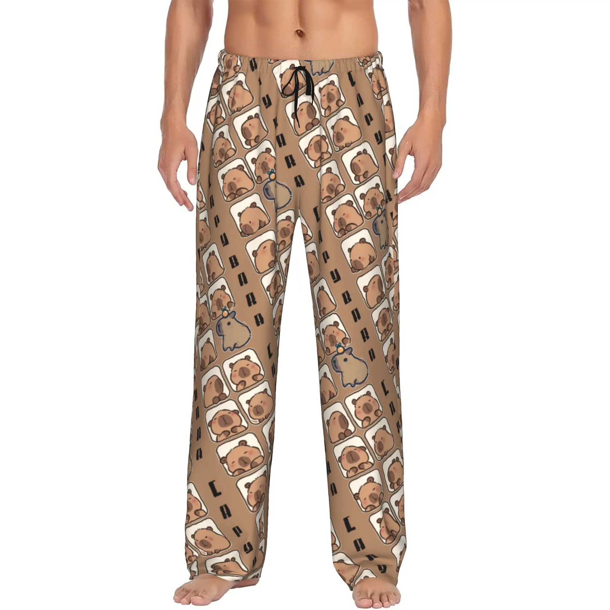Custom Cute Capybara Pajama Pants for Men Lounge Sleep Drawstring Sleepwear Bottoms with Pockets
Custom Cute Capybara Pajama Pants for Men Lounge Sleep Drawstring Sleepwear Bottoms with Pockets