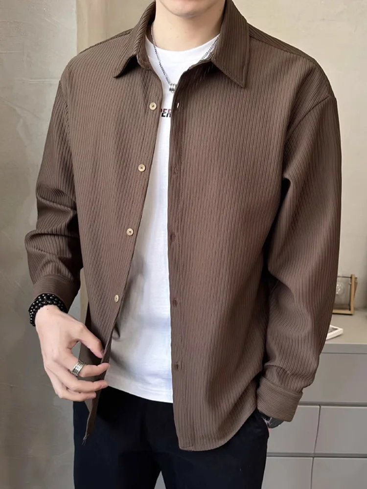 Autumn Long Sve Loose Casual Thin Men's irt Trendy Classic Sle Pure Color Button up Polyester Fiber Youth Faion
Autumn Long Sve Loose Casual Thin Men's irt Trendy Classic Sle Pure Color Button up Polyester Fiber Youth Faion