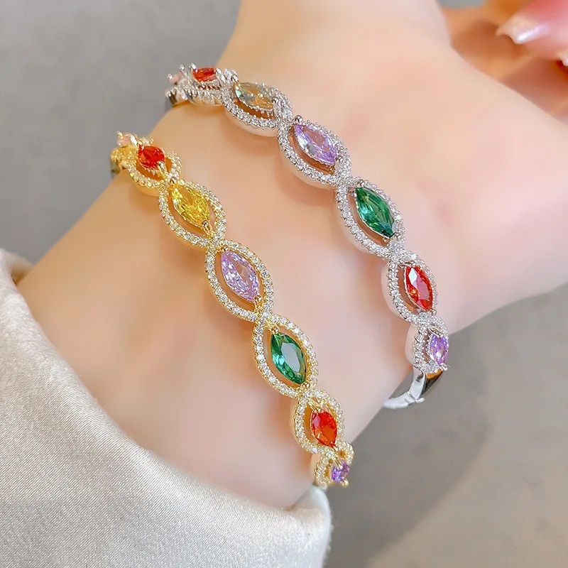 Middle East Dubai Gold Plated Bracelet Rainbow Zircon Fashion Trendy Elegant All-match Women Wedding Mother's Day Jewelry GIfts
Middle East Dubai Gold Plated Bracelet Rainbow Zircon Fashion Trendy Elegant All-match Women Wedding Mother's Day Jewelry GIfts