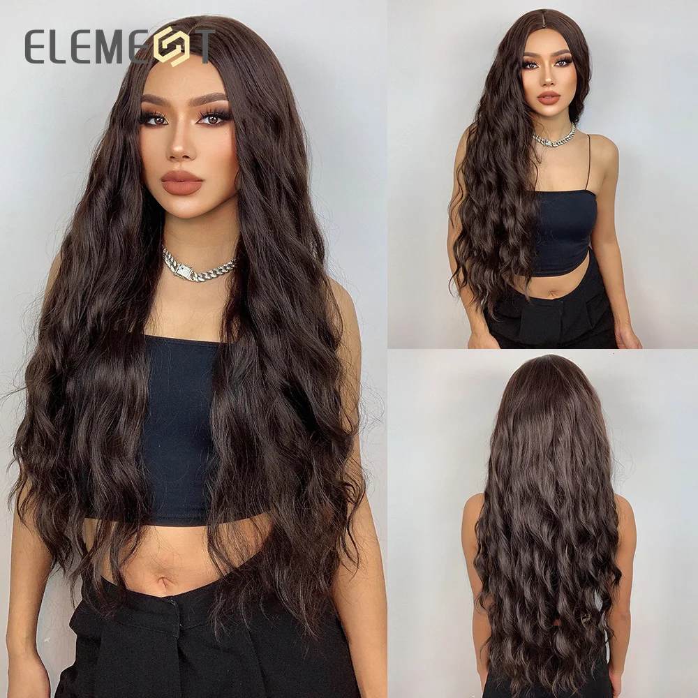 ELEMENT Synthetic Fiber Long Body Wavy Black Brown Middle Part Wigs for Women Heat Resistant Cosplay Party Daily Fashion Wig
ELEMENT Synthetic Fiber Long Body Wavy Black Brown Middle Part Wigs for Women Heat Resistant Cosplay Party Daily Fashion Wig