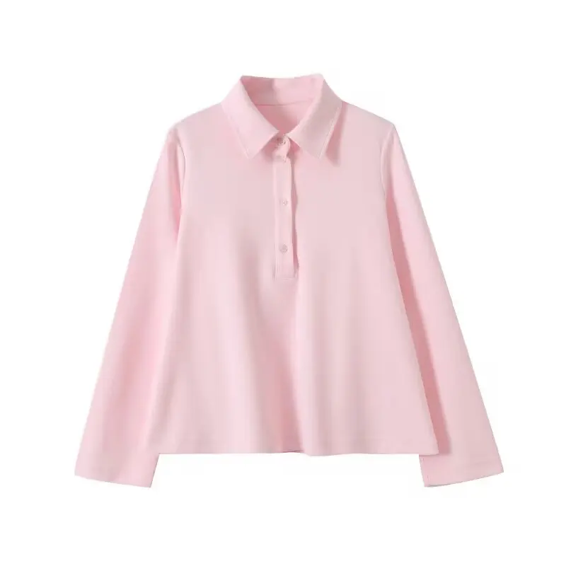 Women's new fashion casual versatile solid POLO shirt collar top retro long sleeved button up women's shirt chic top Skazi
Women's new fashion casual versatile solid POLO shirt collar top retro long sleeved button up women's shirt chic top Skazi