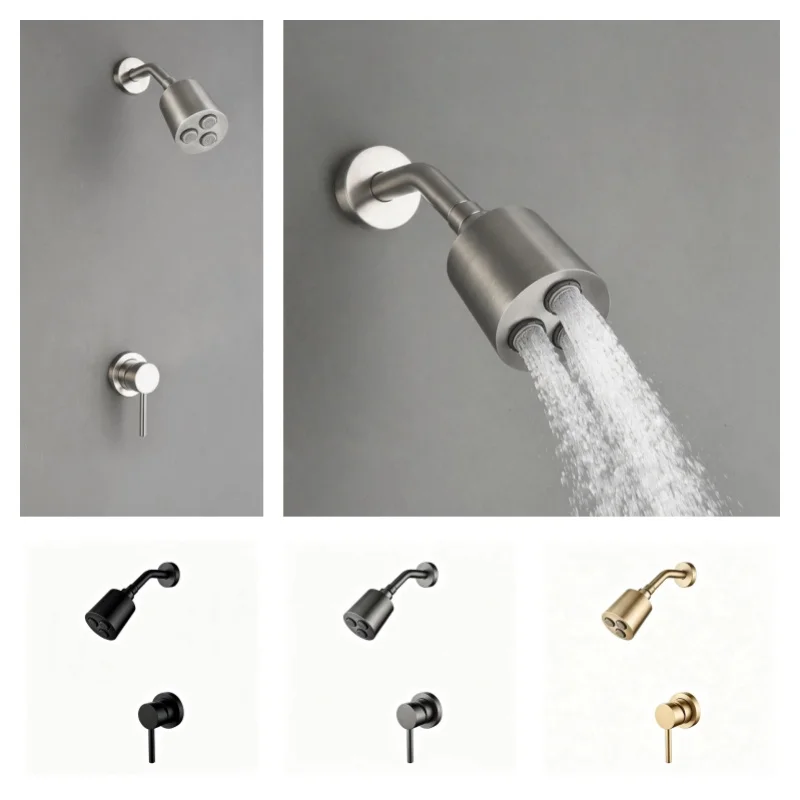 High Quality Brushed Gold Wall Mounted Bathroom Shower Mixer Brass Faucet Hot Cold Water Mixer Tap ABS Head Rainfall Shower Set
High Quality Brushed Gold Wall Mounted Bathroom Shower Mixer Brass Faucet Hot Cold Water Mixer Tap ABS Head Rainfall Shower Set
