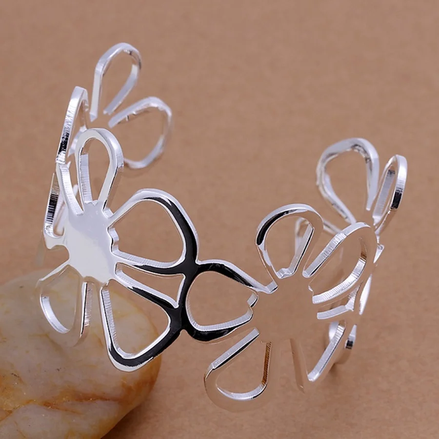 Promotions High Quality 925 Sterling Silver Jewelry Fashion Solid Flowers Circular Open Bracelet Bangle for Women Lady Wedding
Promotions High Quality 925 Sterling Silver Jewelry Fashion Solid Flowers Circular Open Bracelet Bangle for Women Lady Wedding