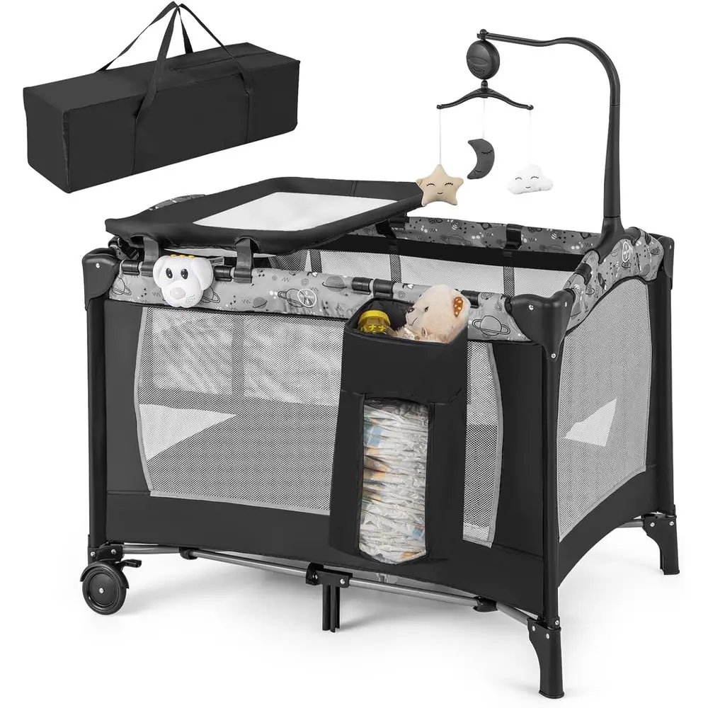 Дорожный игровой дождь 4-в: люлька, пеленальный столик, музыка, запираемые колеса - темный
Дорожный игровой дождь 4-в: люлька, пеленальный столик, музыка, запираемые колеса - темный