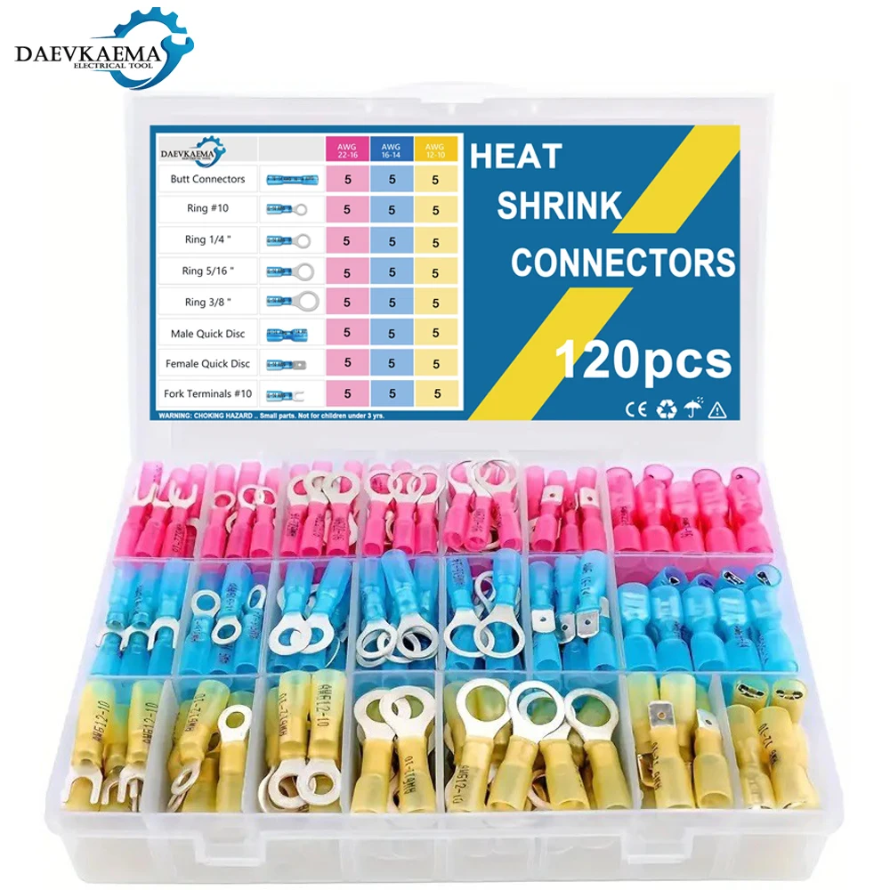 320-120pcs Heat Shrink Ring Crimp Connectors Waterproof Female Male Spade Connectors Terminals for Automotive Marine
320-120pcs Heat Shrink Ring Crimp Connectors Waterproof Female Male Spade Connectors Terminals for Automotive Marine