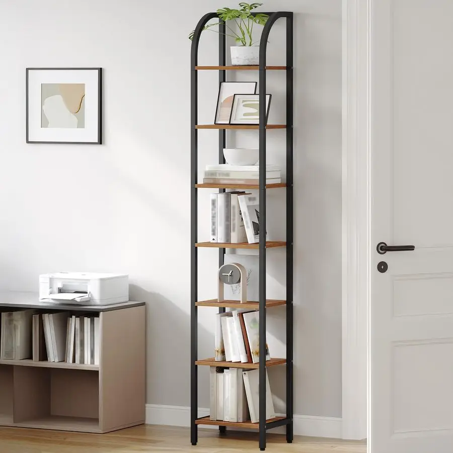 Bookshelf Narrow Bookcase, Tall Storage Rack with Steel Frame, Display Standing Shelf Unit, Skinny Book Shelf for Study Living
Bookshelf Narrow Bookcase, Tall Storage Rack with Steel Frame, Display Standing Shelf Unit, Skinny Book Shelf for Study Living