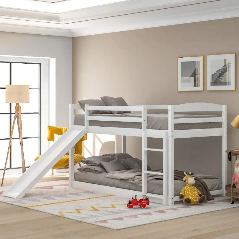 Twin over Twin Bunk Bed with Convertible Slide and Ladder , White(Old SKU:WF281725AAK)
Twin over Twin Bunk Bed with Convertible Slide and Ladder , White(Old SKU:WF281725AAK)