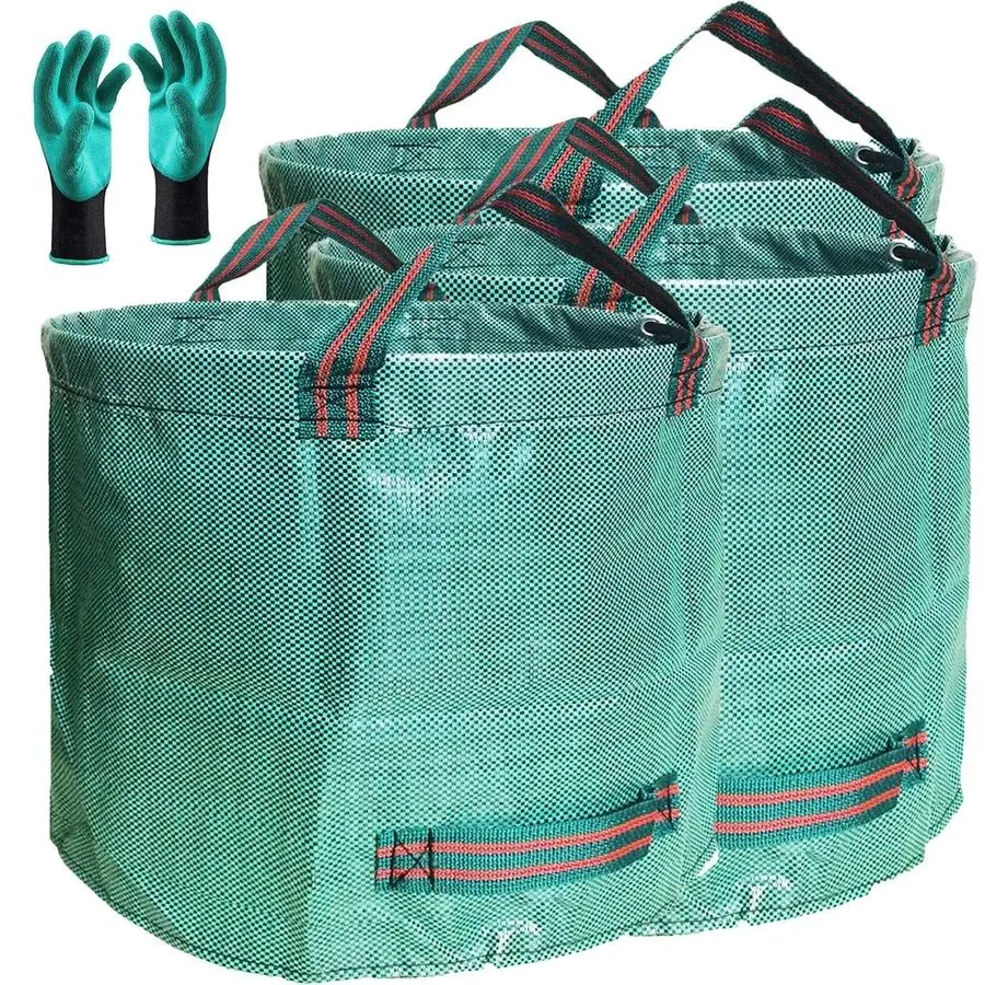 Набор из 3 больших мешков для садовых отходов объемом 500 литров (137 галлонов), размеры 34x34 дюйма, с садовыми перчатками, многоразовые мешки для листьев и травы
Набор из 3 больших мешков для садовых отходов объемом 500 литров (137 галлонов), размеры 34x34 дюйма, с садовыми перчатками, многоразовые мешки для листьев и травы