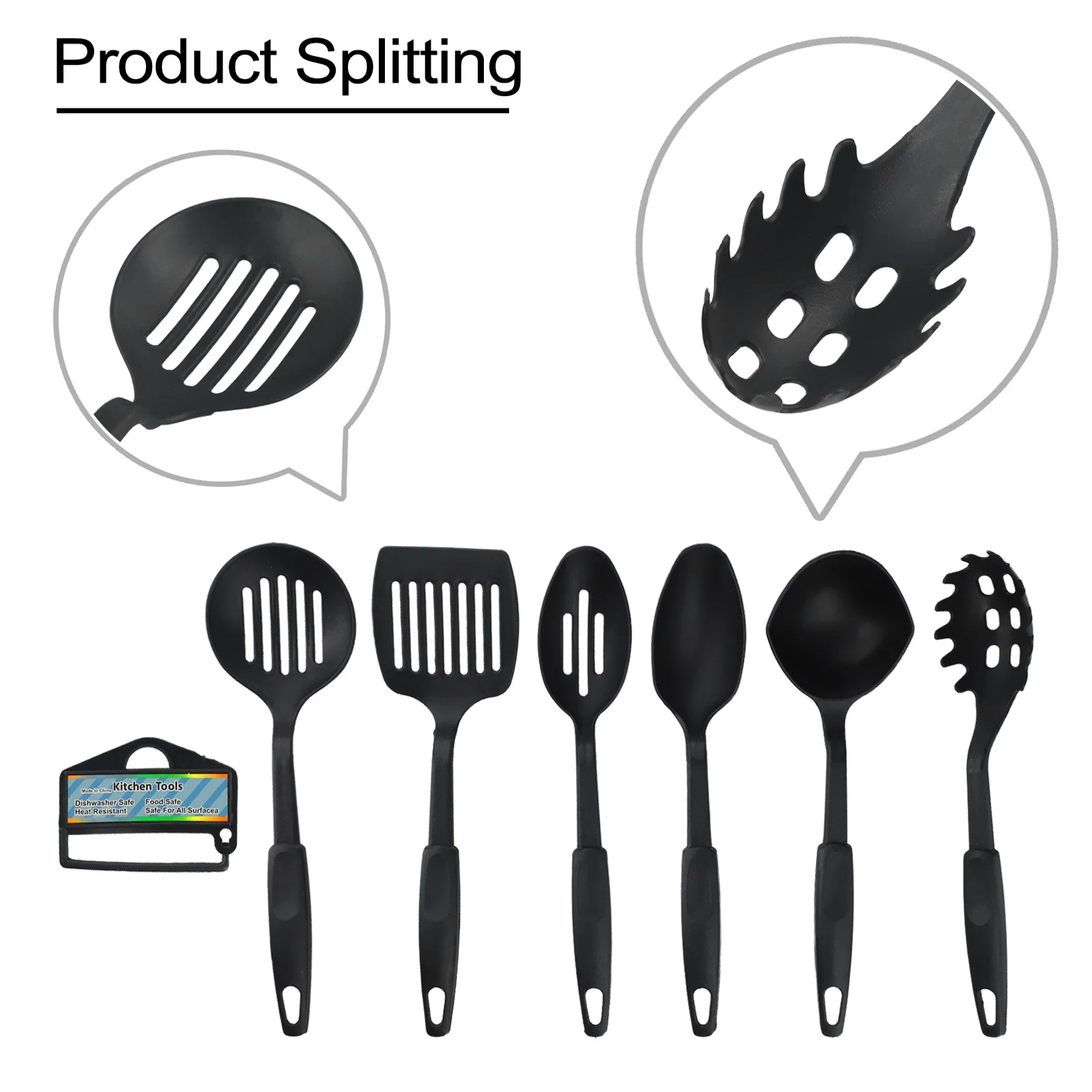 6pcs/kit Kitchen Utensils Non-Stick Baking Nylon Cooking Tools Scoop Colander Turner Spatula For Baking Frying Black
6pcs/kit Kitchen Utensils Non-Stick Baking Nylon Cooking Tools Scoop Colander Turner Spatula For Baking Frying Black