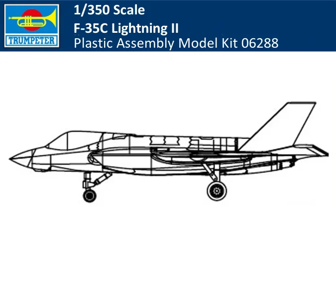 Trumpeter 06288 1/350 Scale F-35C Lightning II Military Plastic Aircraft Assembly Model Kit
Trumpeter 06288 1/350 Scale F-35C Lightning II Military Plastic Aircraft Assembly Model Kit