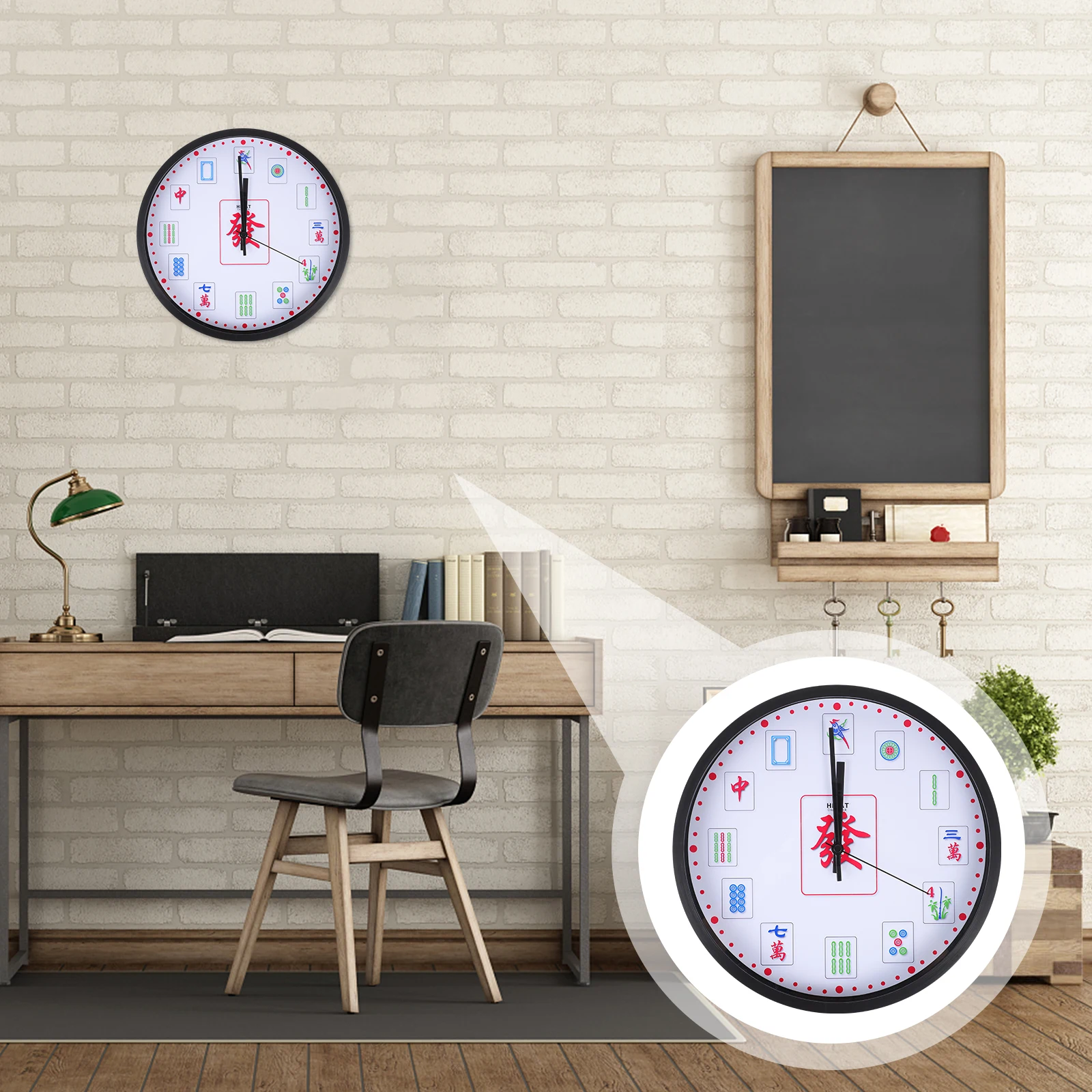 Mahjong Pattern Wall Clock Round Quartz Hanging Clock Silent Non-Ticking Decorative For Home Office Garden Decoration
Mahjong Pattern Wall Clock Round Quartz Hanging Clock Silent Non-Ticking Decorative For Home Office Garden Decoration