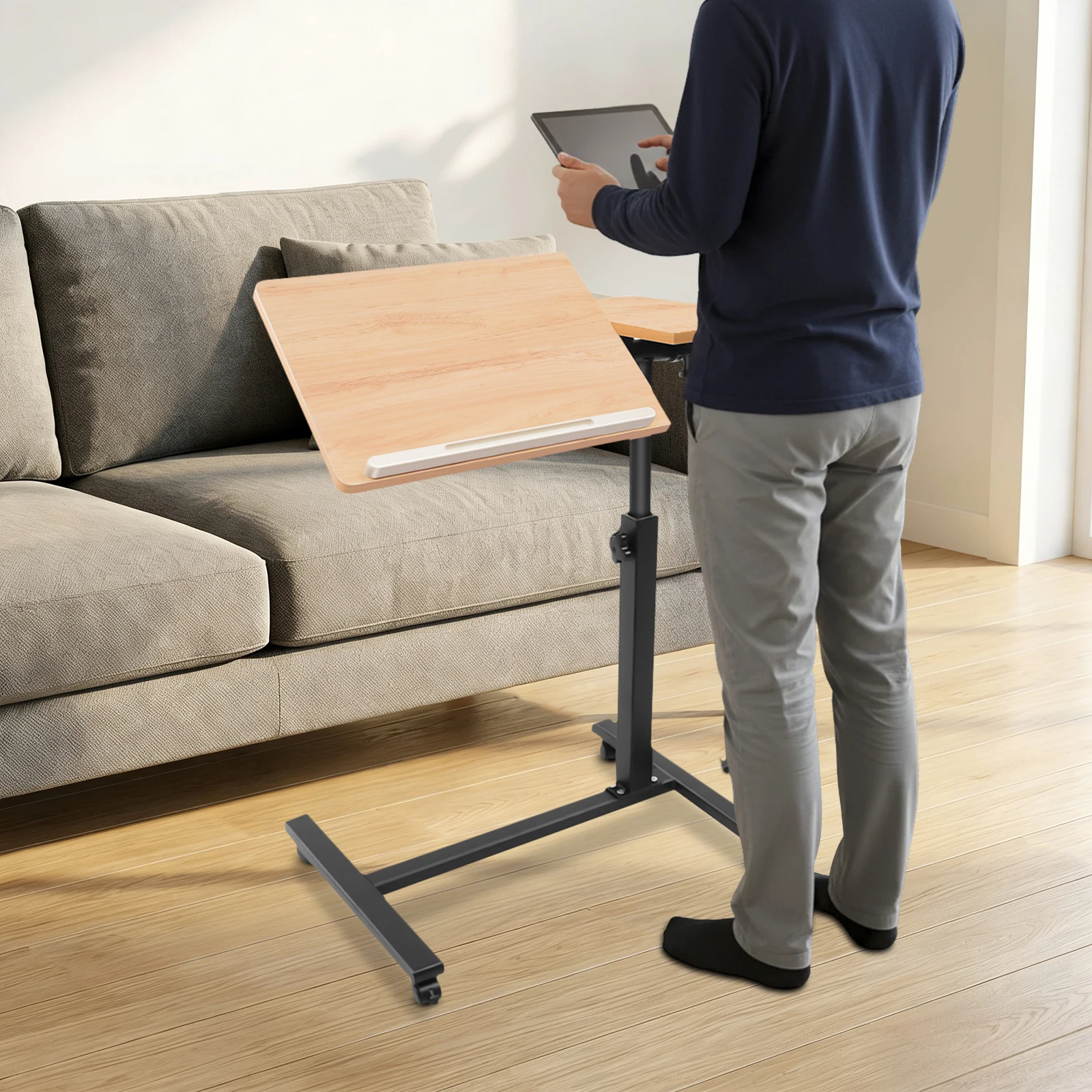 Mobile Standing Computer Desk Adjustable Height Home Office Desks 360 Rotatable Tilt Desktop Ergonomic Study
Mobile Standing Computer Desk Adjustable Height Home Office Desks 360 Rotatable Tilt Desktop Ergonomic Study