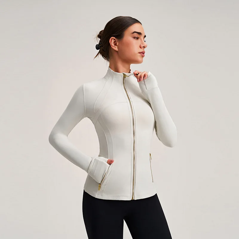1pc Women 2026 Stand Collar Gold Zipper Yoga Jacket Slim Waist Design Running Sports Cardigan For Workout Fitness Daily Wear
1pc Women 2026 Stand Collar Gold Zipper Yoga Jacket Slim Waist Design Running Sports Cardigan For Workout Fitness Daily Wear