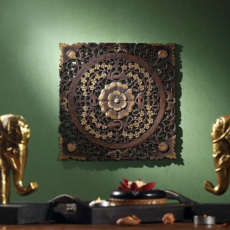 Southeast Asian wood carving wall hollow carving board decoration living room wall pendant custom style
Southeast Asian wood carving wall hollow carving board decoration living room wall pendant custom style