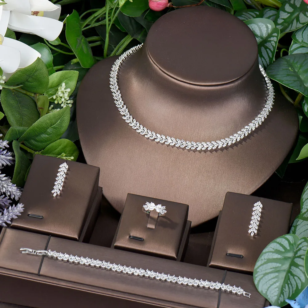 HIBRIDE Nigeria 4pcs Bridal Zirconia Jewelry Sets For Women Party Luxury Dubai Crystal Wedding Party Jewelry Accessories N-226
HIBRIDE Nigeria 4pcs Bridal Zirconia Jewelry Sets For Women Party Luxury Dubai Crystal Wedding Party Jewelry Accessories N-226