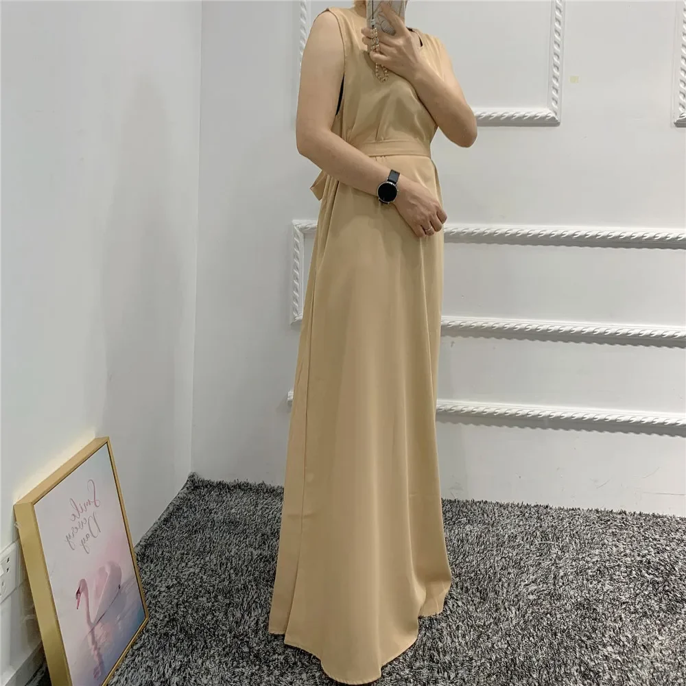 Сплошное цветное мусульманское арабское внутреннее платье без рукавов в Дубае, однотонное, исламское, Турция, Рамадан, длинное платье макси, тонкая женская одежда
Сплошное цветное мусульманское арабское внутреннее платье без рукавов в Дубае, однотонное, исламское, Турция, Рамадан, длинное платье макси, тонкая женская одежда