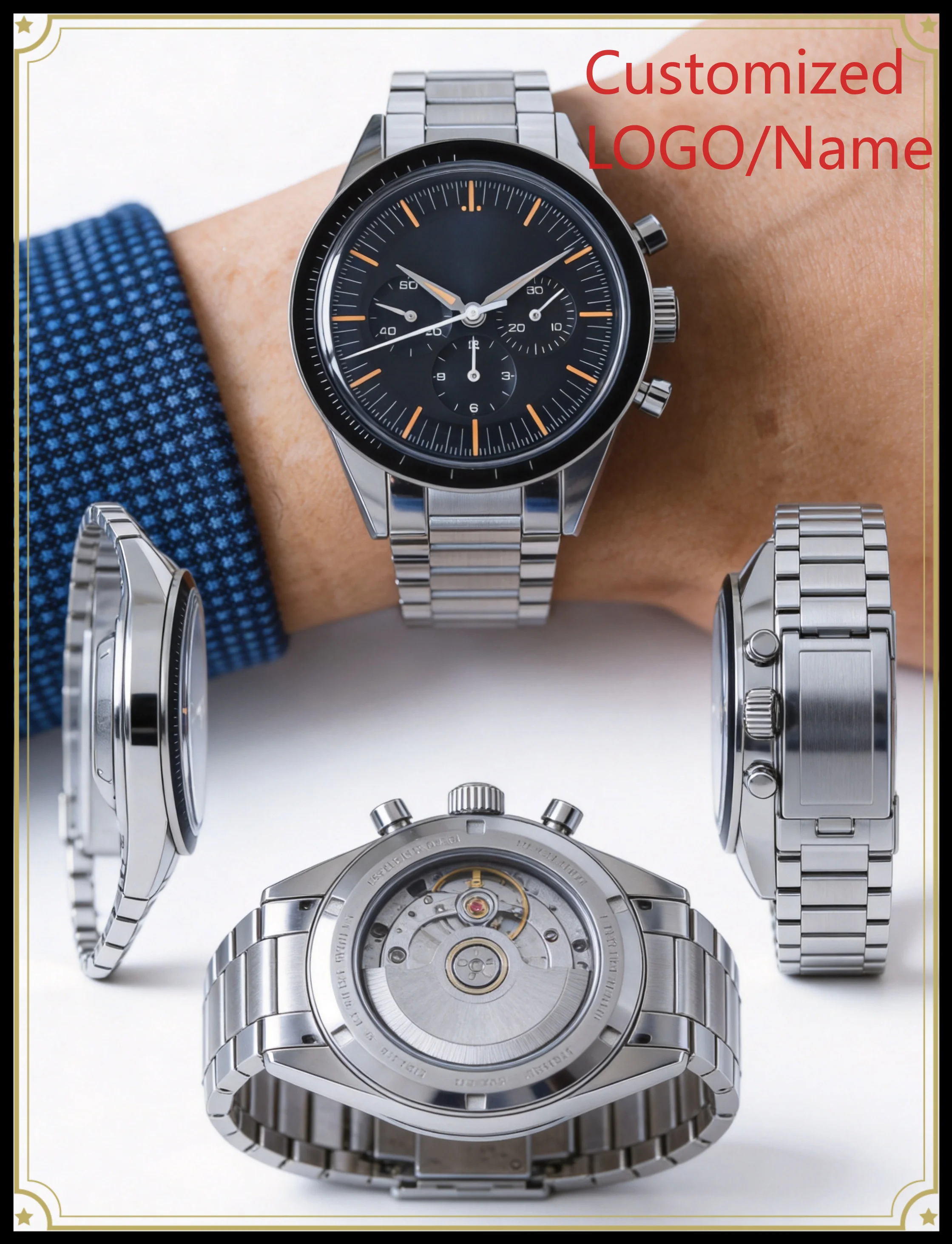 A185 Store 42 mm Men's Automatic Mechanical Watch, 904L, World Time, Stainless Steel Customized Watches
A185 Store 42 mm Men's Automatic Mechanical Watch, 904L, World Time, Stainless Steel Customized Watches
