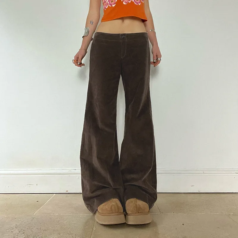 Retro brown low-waisted loose simple wicks pants bell-bottom pants American Spice street all-matching slim casual pants
Retro brown low-waisted loose simple wicks pants bell-bottom pants American Spice street all-matching slim casual pants