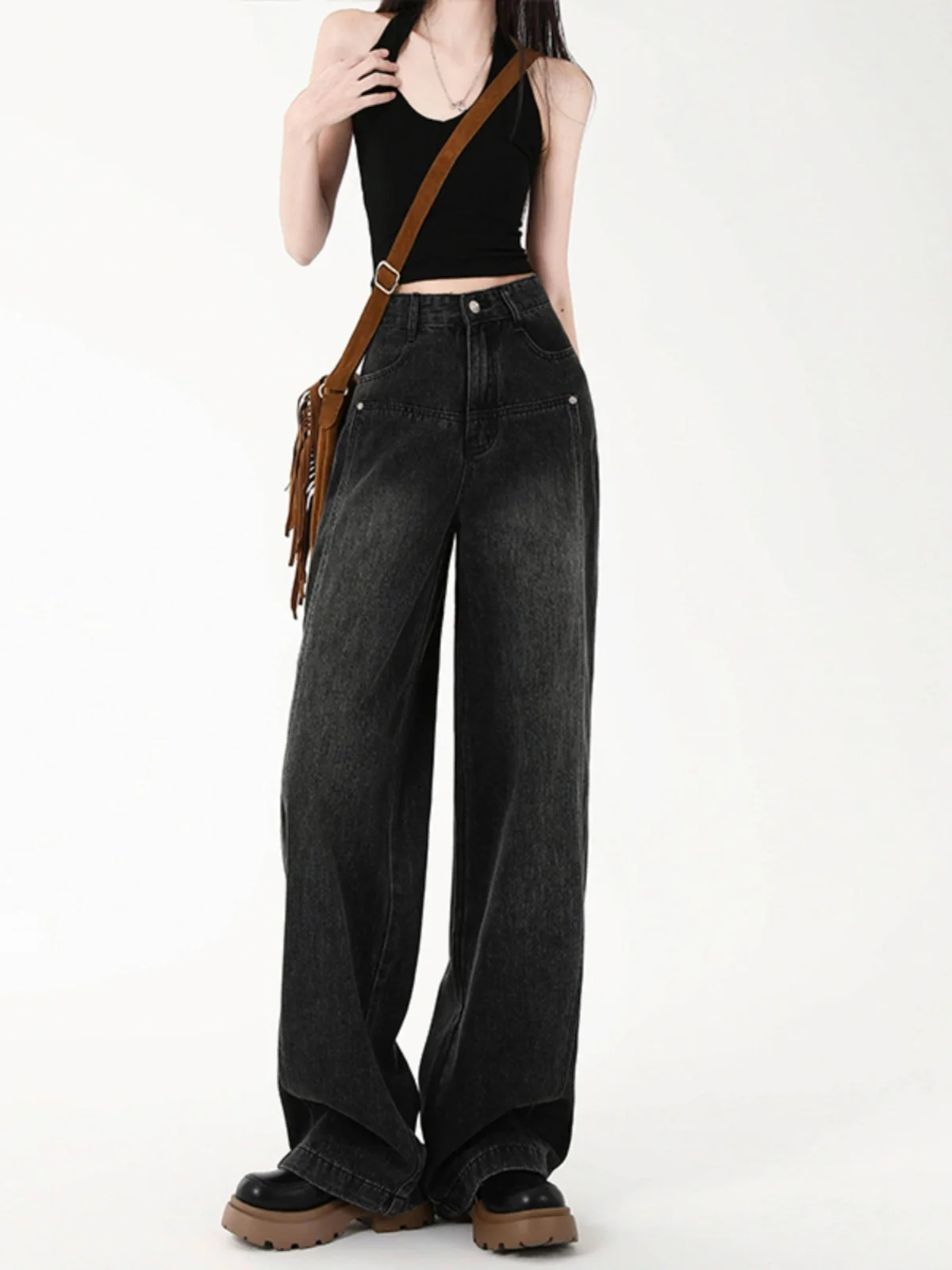 Широкие джинсы с высокой талией, женские свободные прямые повседневные длинные брюки Bla ey, утягивающие брюки длиной до пола
Широкие джинсы с высокой талией, женские свободные прямые повседневные длинные брюки Bla ey, утягивающие брюки длиной до пола