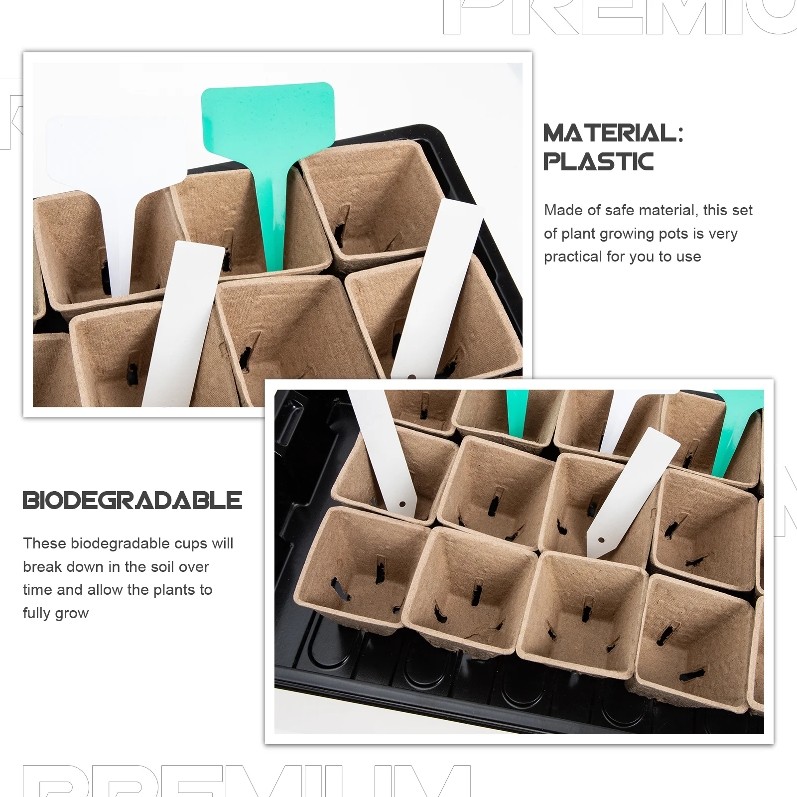 1 set Biodegradable Plant Growing Cups Garden Germination Nursery Pots Plant Label Starter Containers Seed Starting Planting
1 set Biodegradable Plant Growing Cups Garden Germination Nursery Pots Plant Label Starter Containers Seed Starting Planting