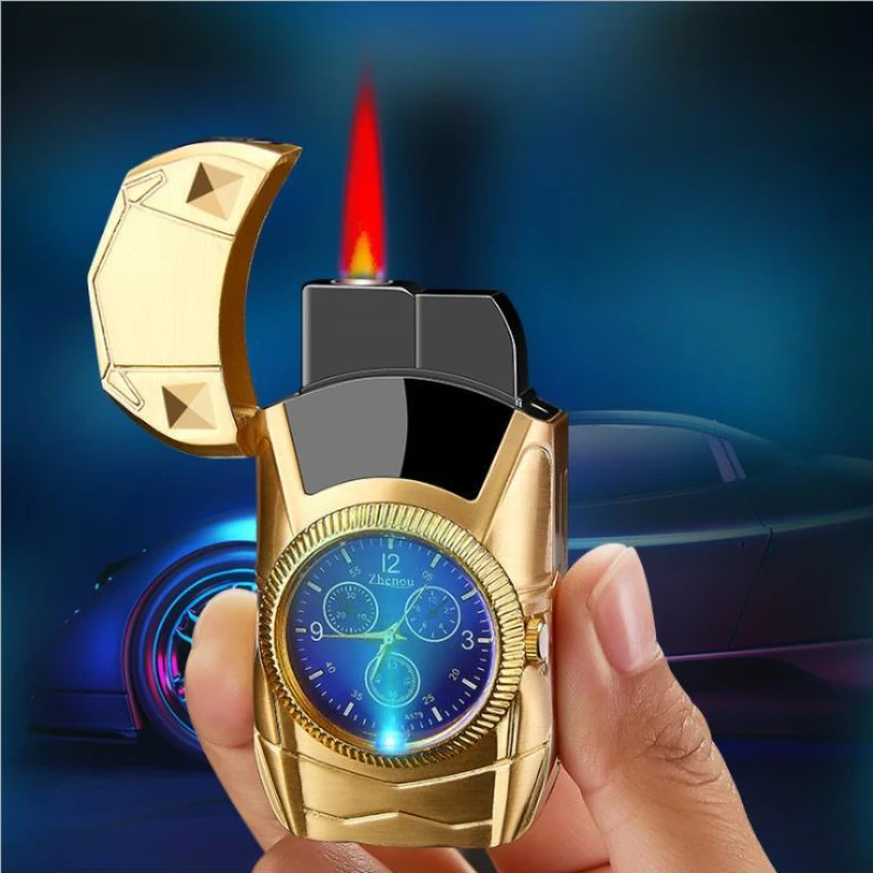 Creative Sports Car Watch Gas Windproof Lighter Colorful Lights Metal Turbine Powerful Gas Jet Torch Lighter Smoking Accessories
Creative Sports Car Watch Gas Windproof Lighter Colorful Lights Metal Turbine Powerful Gas Jet Torch Lighter Smoking Accessories