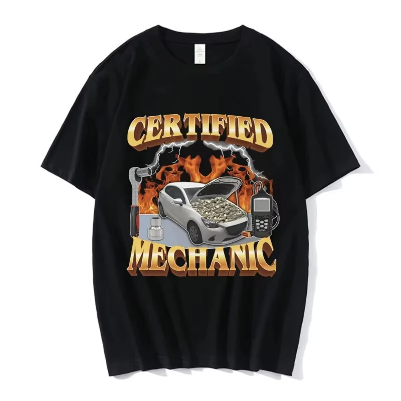 Fashion Certified Mechanic Meme Graphic T-Shirt Men Women's Hip Hop T-shirts 100% Cotton Casual Short Sleeve Oversized T Shirts
Fashion Certified Mechanic Meme Graphic T-Shirt Men Women's Hip Hop T-shirts 100% Cotton Casual Short Sleeve Oversized T Shirts