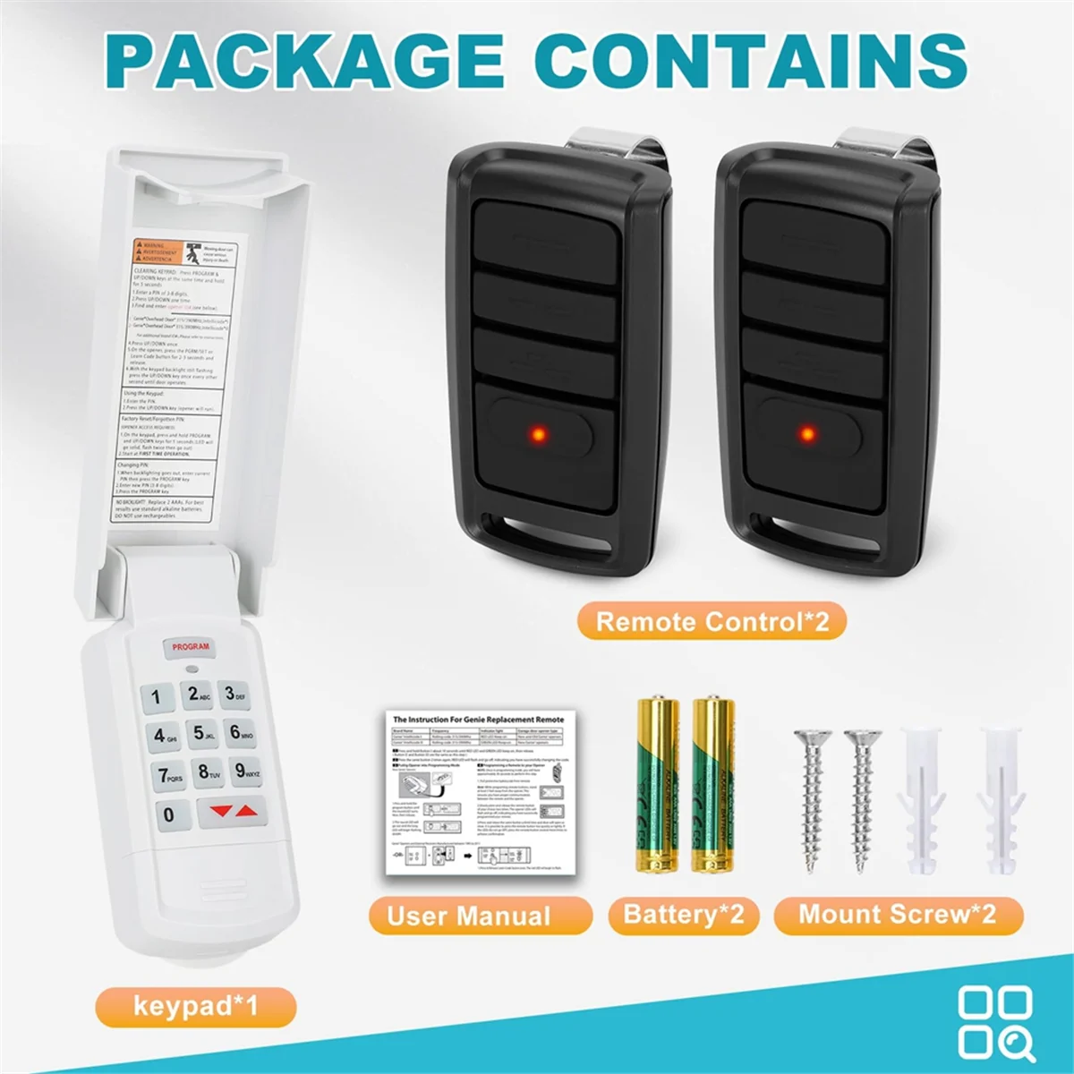 For Overhead Garage Door Opener Keypad with for O3T-A Overhead Door Remot, Garage Door Opener Keypad -R,315MHz/390MHz
For Overhead Garage Door Opener Keypad with for O3T-A Overhead Door Remot, Garage Door Opener Keypad -R,315MHz/390MHz