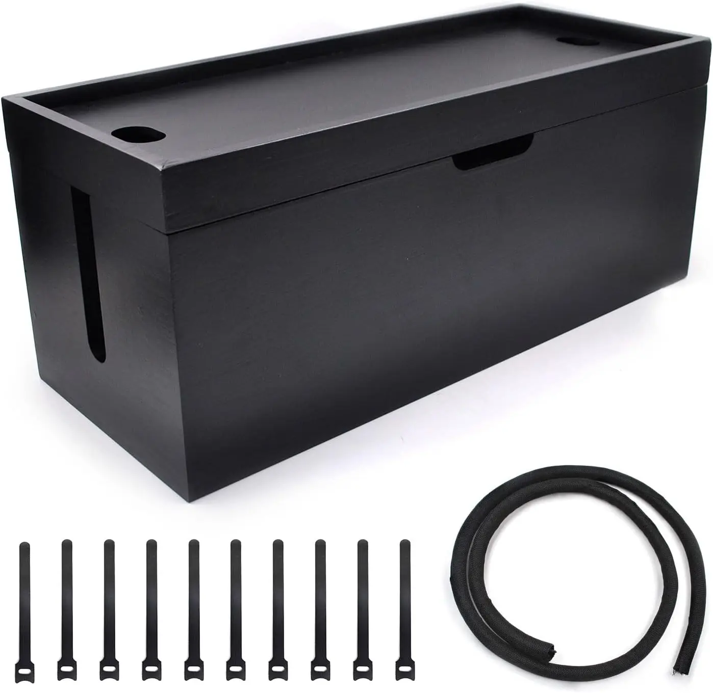 Bamboo Cable Management Box, 15 Inch Cord Organizer for Desk, TV, Office - No Assembly Required
Bamboo Cable Management Box, 15 Inch Cord Organizer for Desk, TV, Office - No Assembly Required