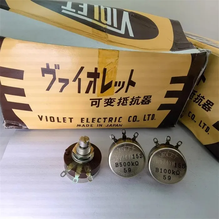 Original Japanese Violet RV24YN 15S B500k B100k single potentiometer, handle 15mm circle
Original Japanese Violet RV24YN 15S B500k B100k single potentiometer, handle 15mm circle