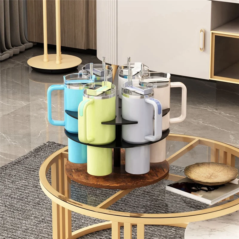YOST-6 Slots Rotating Cup Organizer Wooden Storage Rack For 40Oz Cup Accessories
YOST-6 Slots Rotating Cup Organizer Wooden Storage Rack For 40Oz Cup Accessories