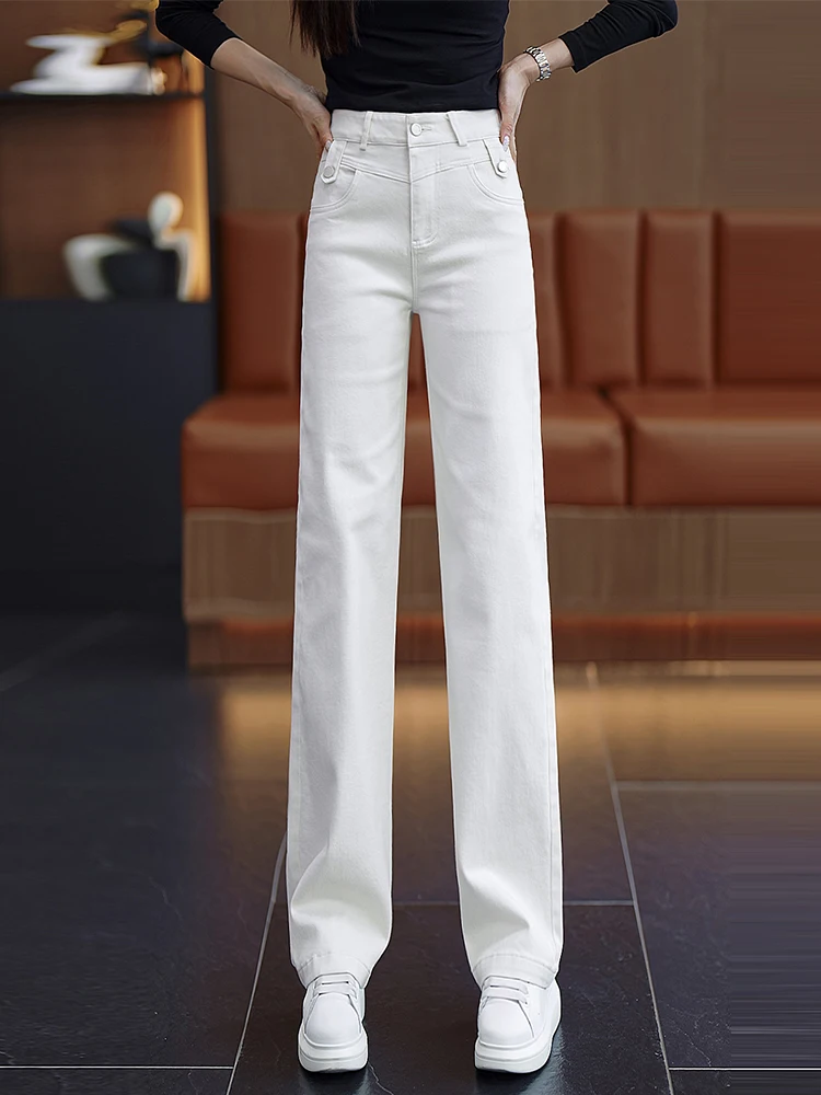 High Waist Straight Leg Soft Denim Jeans Women's Spring Autumn Slim Fit Narrow Version Wide Leg Pants Korean Style Commute
High Waist Straight Leg Soft Denim Jeans Women's Spring Autumn Slim Fit Narrow Version Wide Leg Pants Korean Style Commute