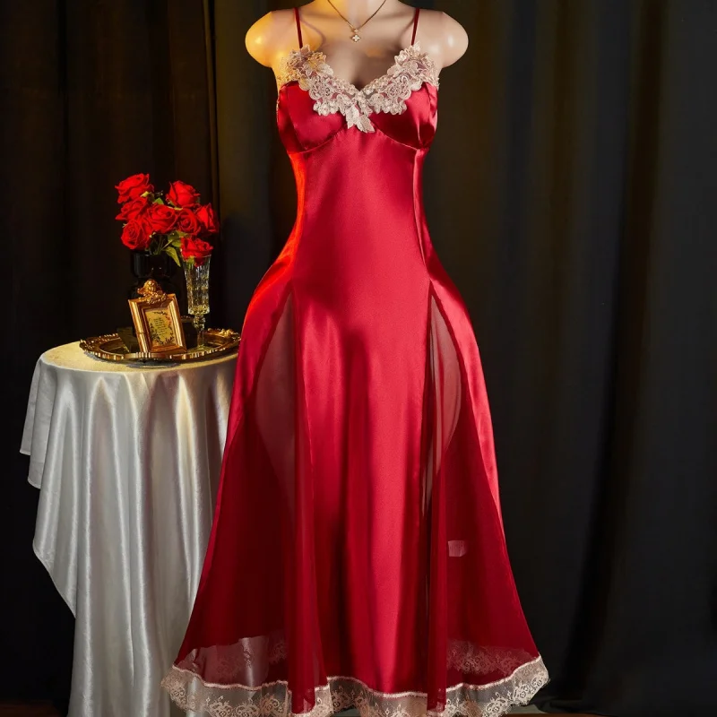 Elegant Sexy Lace Patchwork Suspender Dress Women Burgundy Tone Evening Gown Intimate Stylish Daily Party Outfit
Elegant Sexy Lace Patchwork Suspender Dress Women Burgundy Tone Evening Gown Intimate Stylish Daily Party Outfit