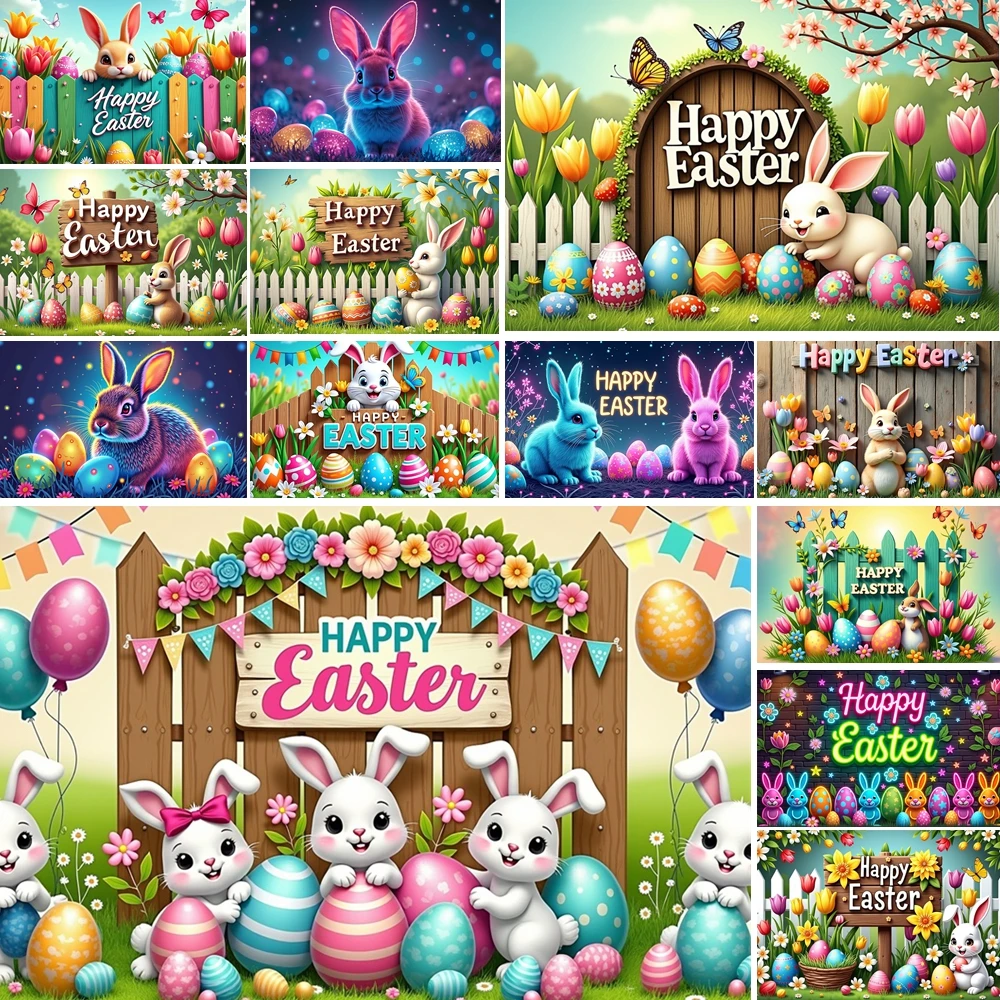 MOON.QG Happy Easter Bunny Backgrounds For Photographs Fence Decorated Eggs Backdrop Kids Decoration Photobooth Photocall Poster
MOON.QG Happy Easter Bunny Backgrounds For Photographs Fence Decorated Eggs Backdrop Kids Decoration Photobooth Photocall Poster