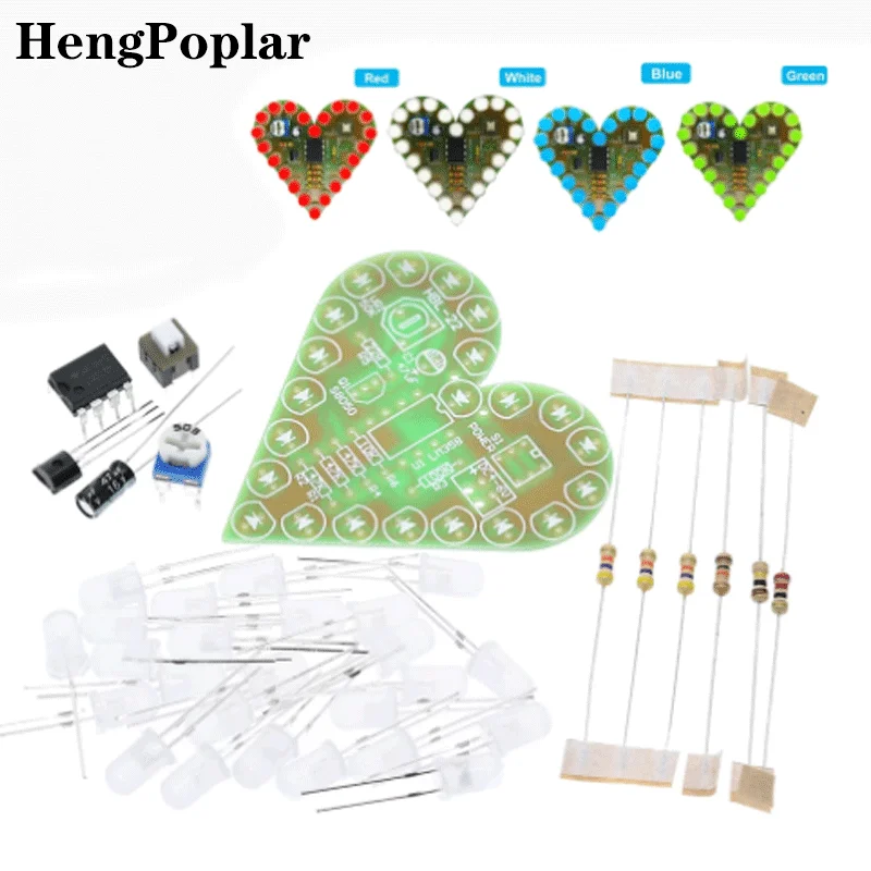 DIY Kit Heart Shape Breathing Lamp Kit DC 4V-6V Breathing LED Suite Red White Blue Green DIY Electronic Production for Learning
DIY Kit Heart Shape Breathing Lamp Kit DC 4V-6V Breathing LED Suite Red White Blue Green DIY Electronic Production for Learning