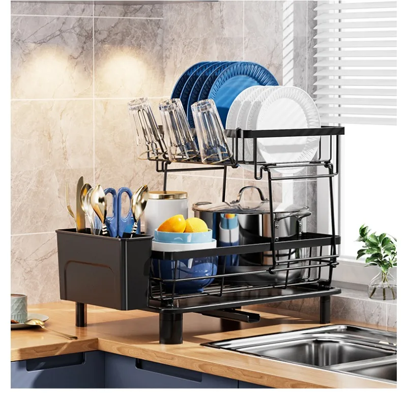 Space Savings Dish Rack - Large Capacity Sink Organizer with Removable Drain Board, Utensil & Cup Holder for Kitchen Accessories
Space Savings Dish Rack - Large Capacity Sink Organizer with Removable Drain Board, Utensil & Cup Holder for Kitchen Accessories