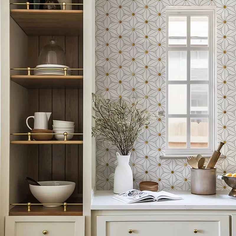 Water Jet Flower Marble Mosaic Brass Inlay Tile for Kitchen Backsplash And Bathroom Wall - Elegant Decorative Tile
Water Jet Flower Marble Mosaic Brass Inlay Tile for Kitchen Backsplash And Bathroom Wall - Elegant Decorative Tile