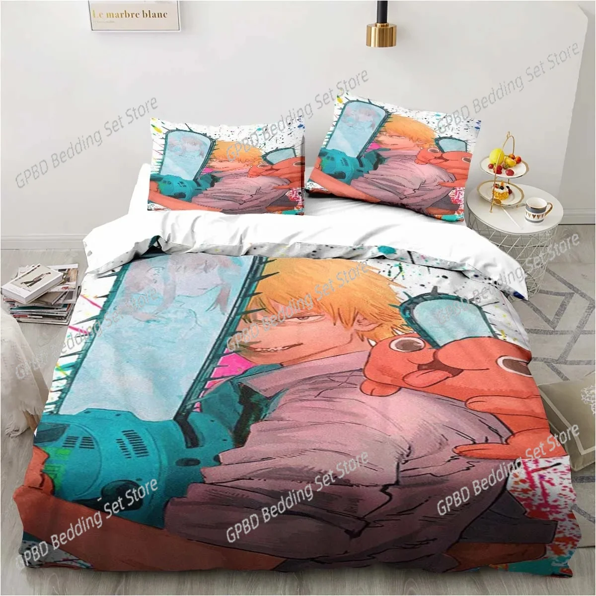 Chainsaw Man Bedding Lovely Anime Cartoon Twin Bedding Set 3 Piece Comforter Set Bed Duvet Cover Double King Cover Home Textile
Chainsaw Man Bedding Lovely Anime Cartoon Twin Bedding Set 3 Piece Comforter Set Bed Duvet Cover Double King Cover Home Textile