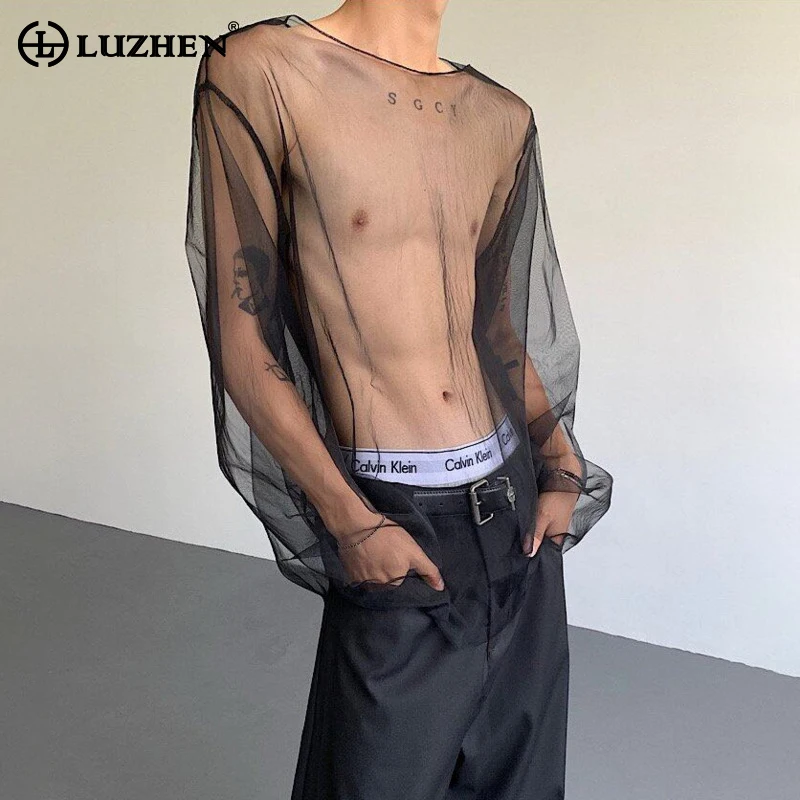 LUZHEN Personalized Original Perspective Thin Long Sleeve T Shirts Men's 2025 Transparent Sexy Night Club Outfit Clothes JY2039
LUZHEN Personalized Original Perspective Thin Long Sleeve T Shirts Men's 2025 Transparent Sexy Night Club Outfit Clothes JY2039