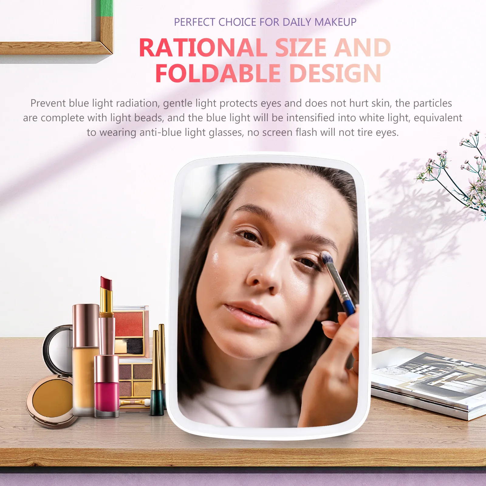 1Set Desktop LED Makeup Mirror Foldable Portable Tabletop Adjustable Light Vanity Mirror for Women Girls
1Set Desktop LED Makeup Mirror Foldable Portable Tabletop Adjustable Light Vanity Mirror for Women Girls