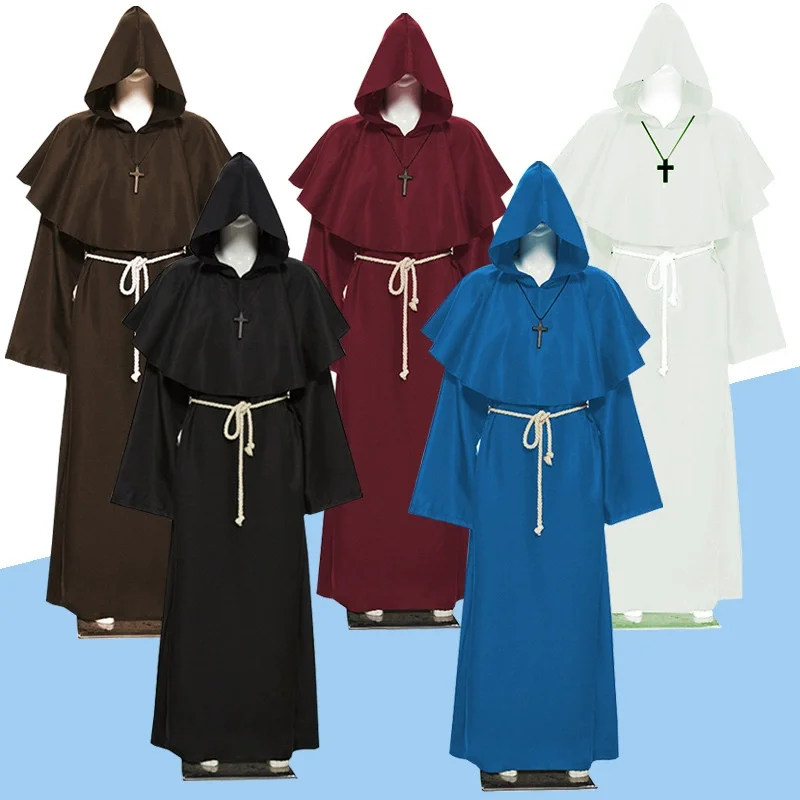 Halloween Cosplay Medieval Monk Robe Priest Costume Set for Role-playing Performances Women's Ethnic Stage Clothing Polyester
Halloween Cosplay Medieval Monk Robe Priest Costume Set for Role-playing Performances Women's Ethnic Stage Clothing Polyester