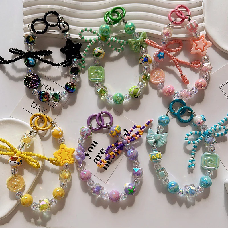 New Hand Drawn Colored Bead Bow Pearl Keychain Pendant Phone Anti-Lost Lanyard Creative Phone Case Accessories Ornament
New Hand Drawn Colored Bead Bow Pearl Keychain Pendant Phone Anti-Lost Lanyard Creative Phone Case Accessories Ornament