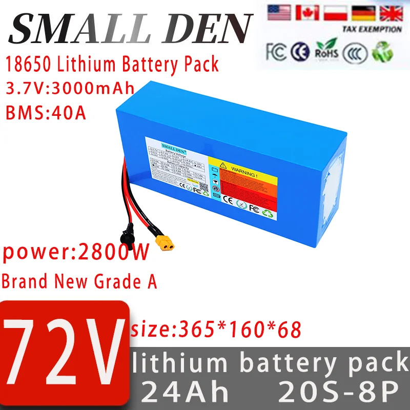 new 72V 24Ah 18650 lithium-ion battery pack 20S8P 2800W high-power 84V electric outdoor energy storage large capacity+5A charger
new 72V 24Ah 18650 lithium-ion battery pack 20S8P 2800W high-power 84V electric outdoor energy storage large capacity+5A charger