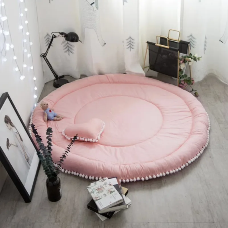 Ins children's solid color round mat cotton simple ball mat bedroom climbing mat living room tent game mat
Ins children's solid color round mat cotton simple ball mat bedroom climbing mat living room tent game mat