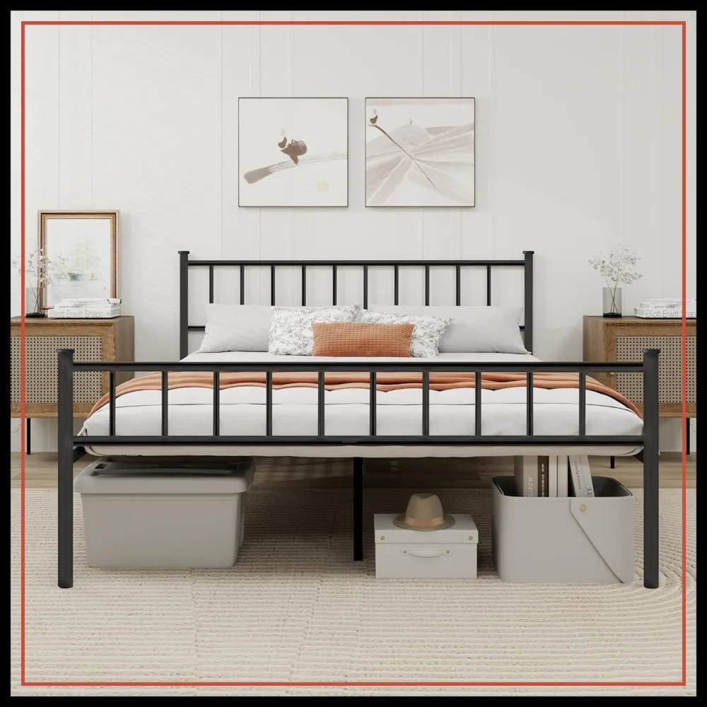 Metal Platform Full Bed Frame with Headboard, Sturdy Steel Slats Support, No Box Spring Needed, Easy Assembly, Black
Metal Platform Full Bed Frame with Headboard, Sturdy Steel Slats Support, No Box Spring Needed, Easy Assembly, Black